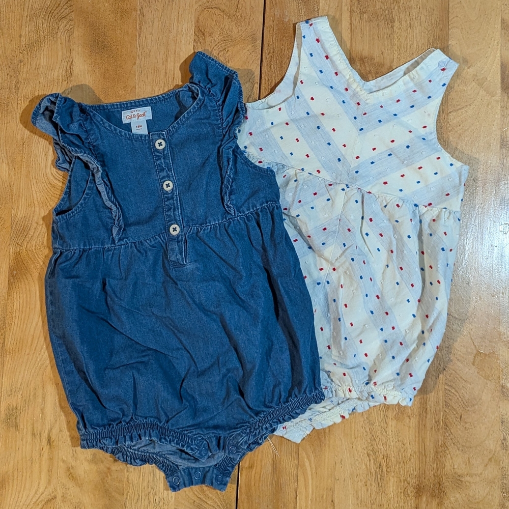 Cat & Jack Baby Romper Set in Cream and White